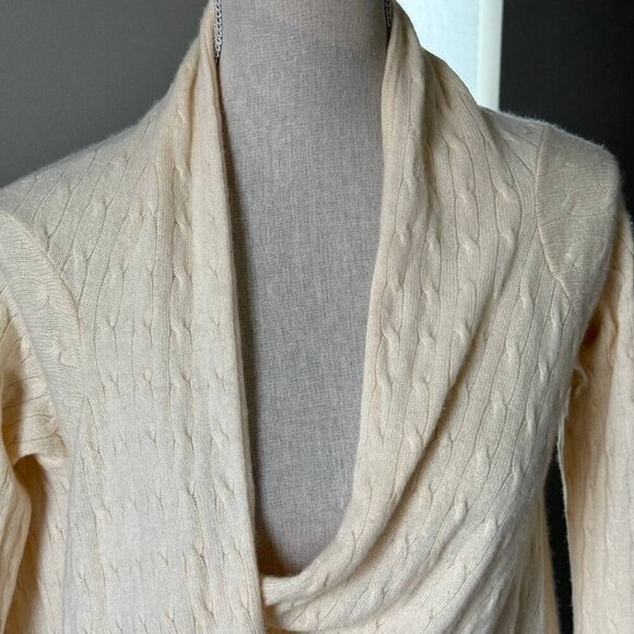 LULU BRAVO Cashmere Asymmetrical Multiway Cream Cardigan - Size medium - Picture 2 of 9